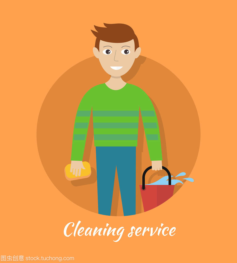 清洁服务中的经典工具 水桶与海绵的专业应用